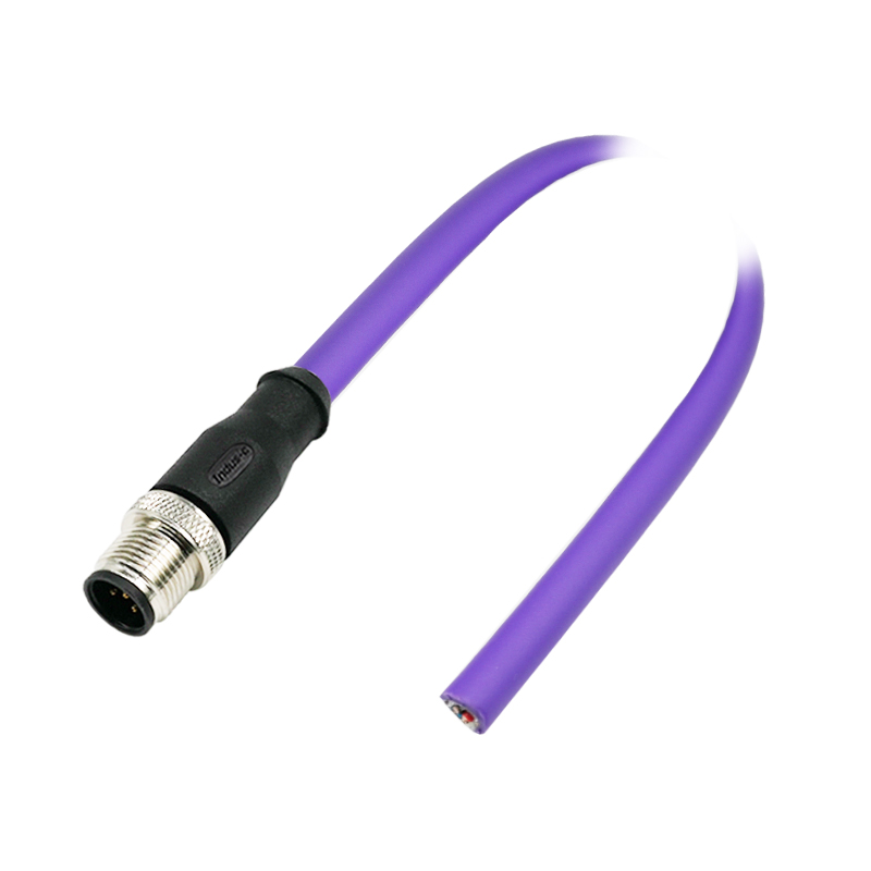 CAN BUS M12 5pin A code male straight molded cable,shielded